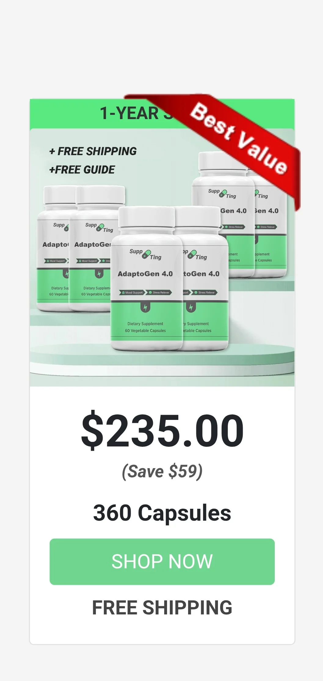 AdaptoGen 4.0™ 6 bottles pricing